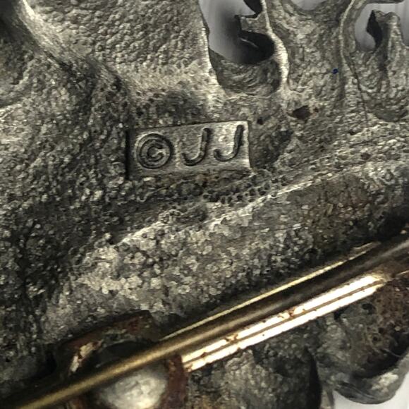 Vintage Silver Tone Pegasus Flying Horse Mythical JJ Jonette Large Brooch Pin - Picture 8 of 9